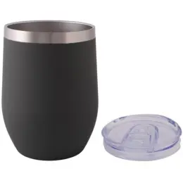 300ml Coffee & Wine Tumbler Black Open
